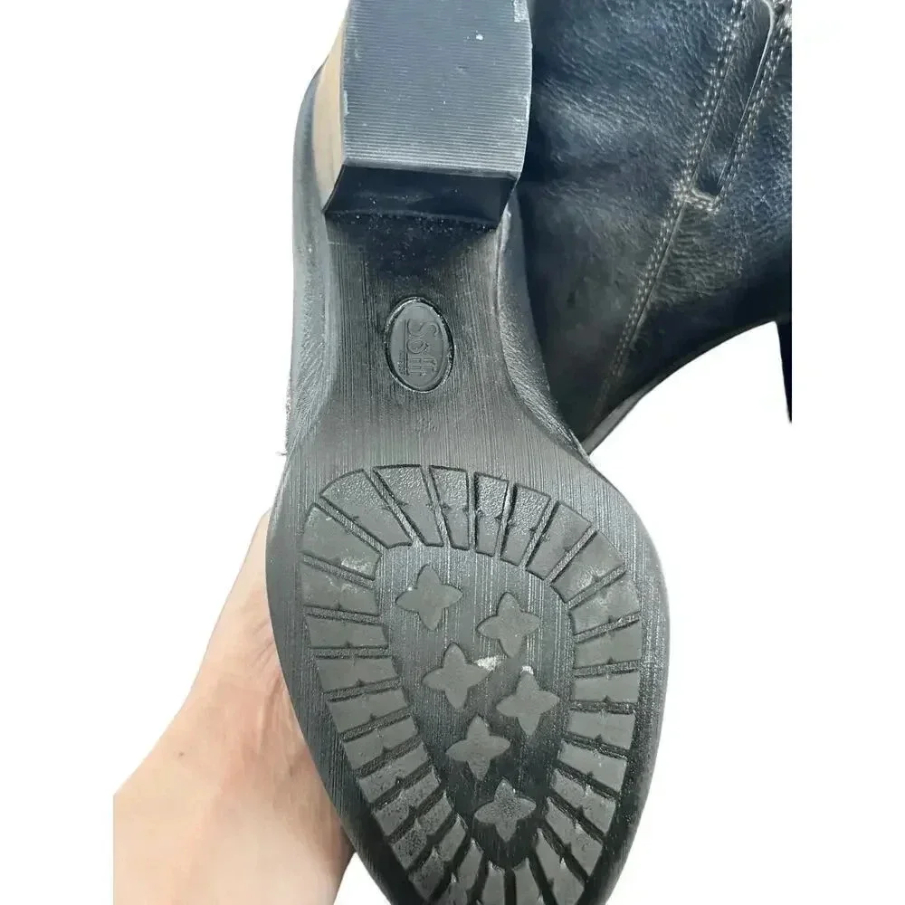 Sofft Women's Wera Boot Black Leather Block Elegant Comfy Heel Bootie Size 9